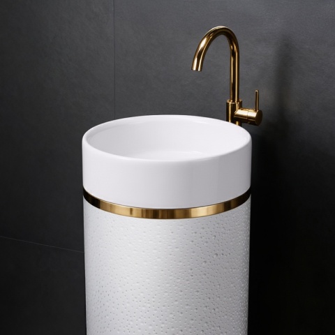 UMYWALKA WOLNOSTOJĄCA CERAMICZNA OKRĄGŁA SCOT1-WH-WOF-860 40x86 CM BIAŁA