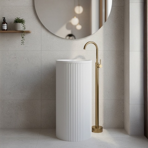 UMYWALKA WOLNOSTOJĄCA CERAMICZNA OKRĄGŁA SCOT3-WH-WOF-860 40x86 CM BIAŁA