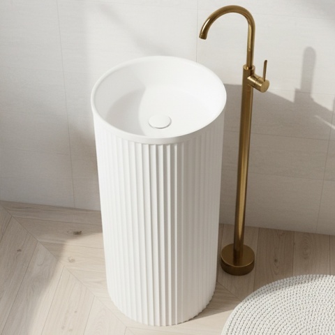 UMYWALKA WOLNOSTOJĄCA CERAMICZNA OKRĄGŁA SCOT3-WH-WOF-860 40x86 CM BIAŁA