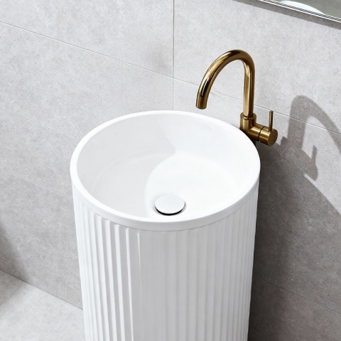 UMYWALKA WOLNOSTOJĄCA CERAMICZNA OKRĄGŁA SCOT3-WH-WOF-860 40x86 CM BIAŁA