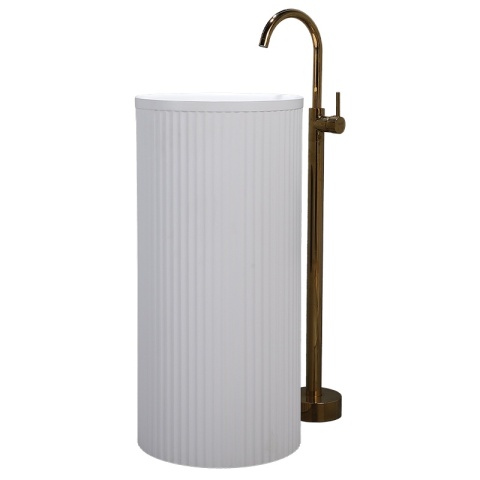 UMYWALKA WOLNOSTOJĄCA CERAMICZNA OKRĄGŁA SCOT3-WH-WOF-860 40x86 CM BIAŁA