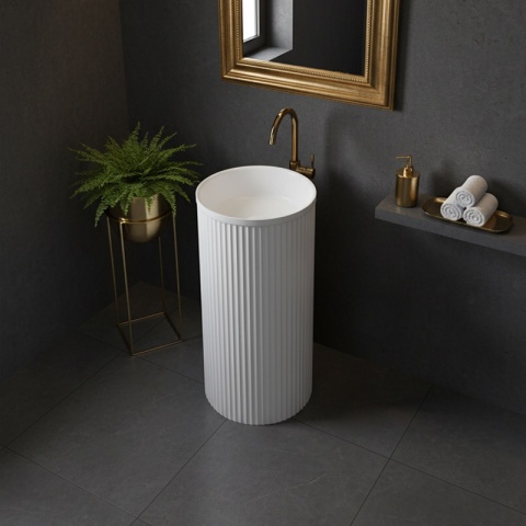 UMYWALKA WOLNOSTOJĄCA CERAMICZNA OKRĄGŁA SCOT3-WH-WOF-860 40x86 CM BIAŁA