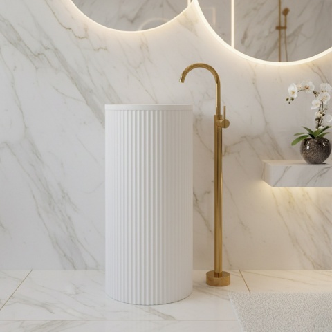 UMYWALKA WOLNOSTOJĄCA CERAMICZNA OKRĄGŁA SCOT3-WH-WOF-860 40x86 CM BIAŁA