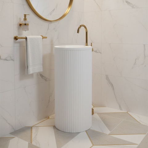 UMYWALKA WOLNOSTOJĄCA CERAMICZNA OKRĄGŁA SCOT3-WH-WOF-860 40x86 CM BIAŁA