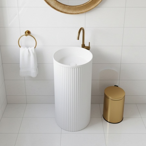 UMYWALKA WOLNOSTOJĄCA CERAMICZNA OKRĄGŁA SCOT3-WH-WOF-860 40x86 CM BIAŁA