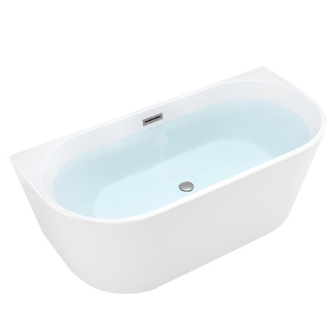 WANNA PRZYŚCIENNA LENA2 527C2 BIAŁA PRZELEW SZCZOTKOWANA STAL 160x80 CM