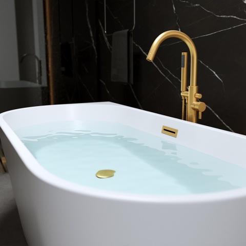 WANNA PRZYŚCIENNA LENA2 527C2 BIAŁA PRZELEW ZŁOTY SZCZOTKOWANY 160x80 CM