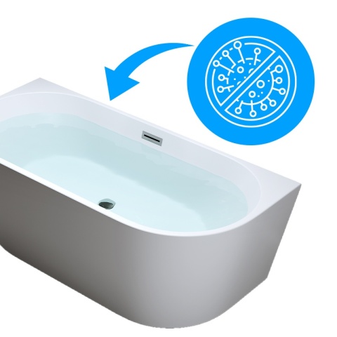 WANNA WOLNOSTOJĄCA PRZYŚCIENNA LENA 527B BIAŁA PRZELEW CHROM 150x75 CM