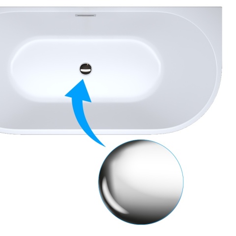 WANNA WOLNOSTOJĄCA PRZYŚCIENNA LENA 527D BIAŁA PRZELEW CHROM 170x75 CM