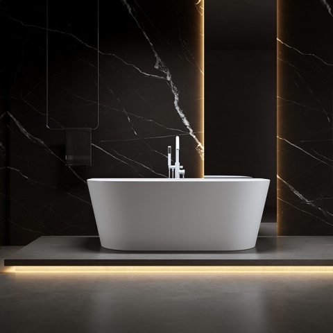 WANNA WOLNOSTOJĄCA PRZYŚCIENNA LENA2 527C2 BIAŁA PRZELEW BIAŁY 160x80 CM