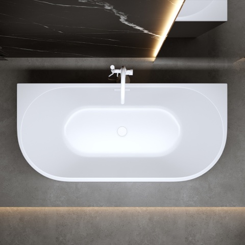 WANNA WOLNOSTOJĄCA PRZYŚCIENNA LENA2 527C2 BIAŁA PRZELEW BIAŁY 160x80 CM