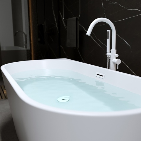 WANNA WOLNOSTOJĄCA PRZYŚCIENNA LENA2 527C2 BIAŁA PRZELEW BIAŁY MAT 160x80CM