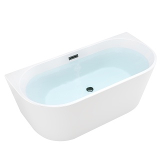 WANNA WOLNOSTOJĄCA PRZYŚCIENNA LENA2 527C2 BIAŁA PRZELEW CZARNY 160x80 CM