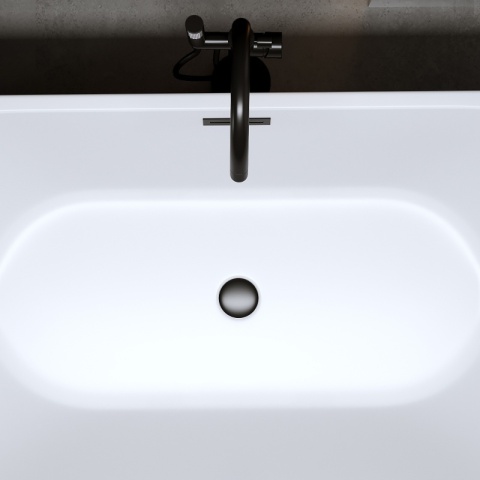 WANNA WOLNOSTOJĄCA PRZYŚCIENNA LENA2 527C2 BIAŁA PRZELEW CZARNY 160x80 CM