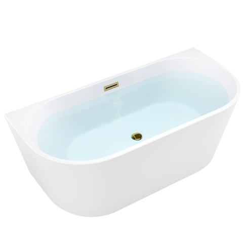 WANNA WOLNOSTOJĄCA PRZYŚCIENNA LENA2 527C2 BIAŁA PRZELEW ZŁOTY 160x80 CM