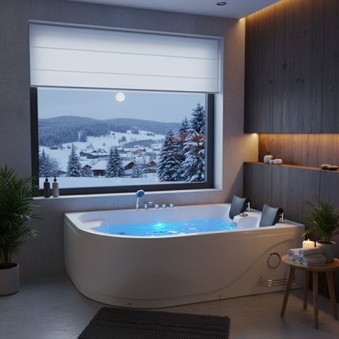 WANNA Z HYDROMASAŻEM CARMEN 631L LEWA BIAŁA 180x120 CM