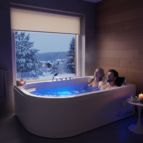 WANNA Z HYDROMASAŻEM CARMEN 631L LEWA BIAŁA 180x120 CM