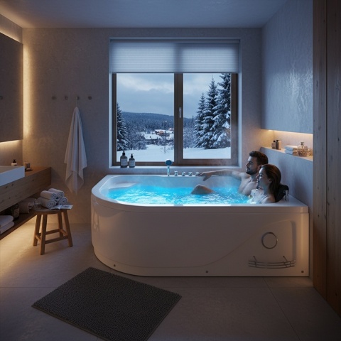 WANNA Z HYDROMASAŻEM CARMEN 631L LEWA BIAŁA 180x120 CM