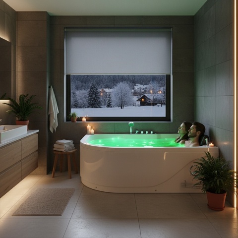 WANNA Z HYDROMASAŻEM CARMEN 631L LEWA BIAŁA 180x120 CM