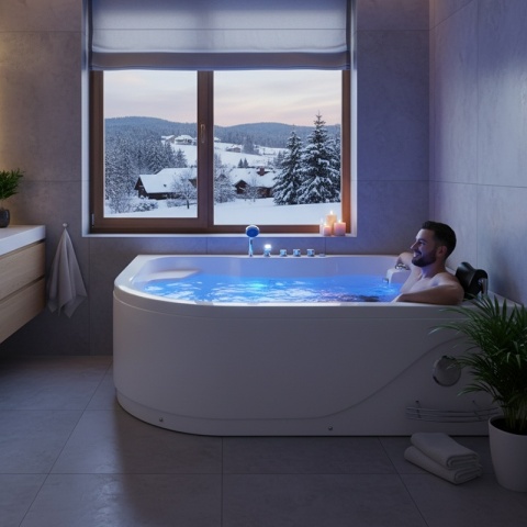 WANNA Z HYDROMASAŻEM CARMEN 631L LEWA BIAŁA 180x120 CM