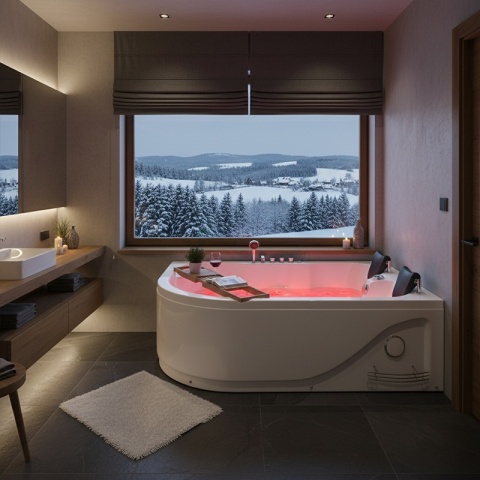 WANNA Z HYDROMASAŻEM CARMEN 631L LEWA BIAŁA 180x120 CM