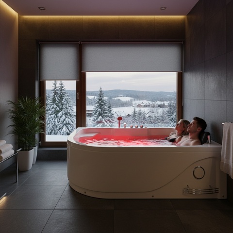 WANNA Z HYDROMASAŻEM Z PODGRZEWACZEM CARMEN 631LH LEWA BIAŁA 180x120 CM