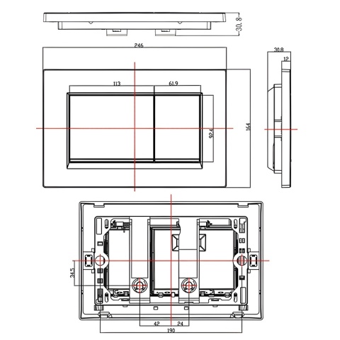 PRZYCISK URUCHAMIAJĄCY SPŁUKUJĄCY DO WC GEBERIT BUTTON CZARNY MAT PRZEDNI