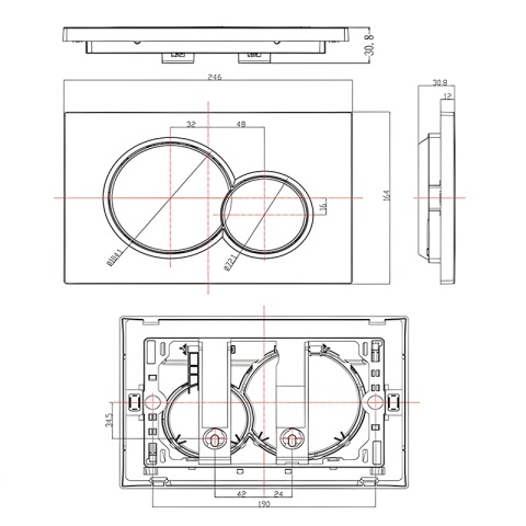 PRZYCISK URUCHAMIAJĄCY SPŁUKUJĄCY DO WC GEBERIT BUTTON CZARNY MAT PRZEDNI