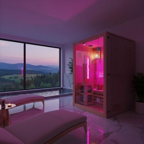 SAUNA FIŃSKA WYSOKOTEMPERATUROWA Z PIECEM KEMI1/HARVIA 3,5KW 1-2 OSOBOWA 120x105 CM