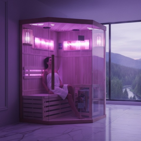 SAUNA FIŃSKA WYSOKOTEMPERATUROWA Z PIECEM KEMI2/HARVIA 3,5KW 1-2 OSOBOWA 120x120 CM