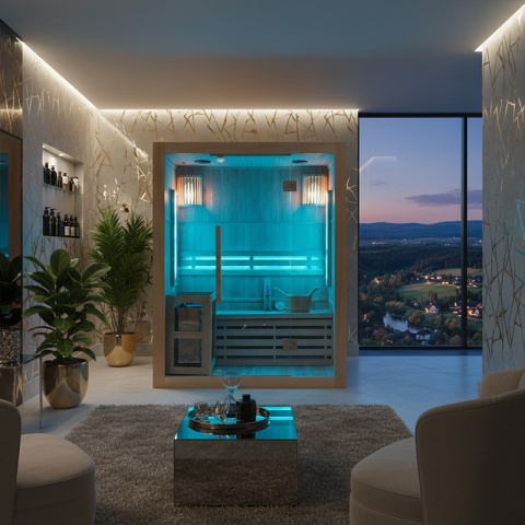 SAUNA FIŃSKA WYSOKOTEMPERATUROWA Z PIECEM KEMI3/HARVIA 4,5KW 3-4 OSOBOWA 150x120 CM