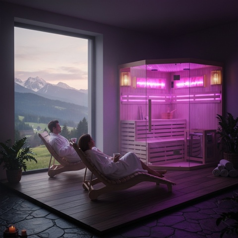 SAUNA FIŃSKA WYSOKOTEMPERATUROWA Z PIECEM KEMI4/HARVIA 6KW 4-5 OSOBOWA 150x150 CM