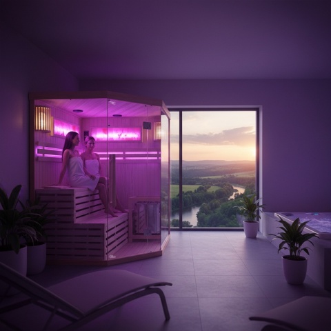 SAUNA FIŃSKA WYSOKOTEMPERATUROWA Z PIECEM KEMI4/HARVIA 6KW 4-5 OSOBOWA 150x150 CM