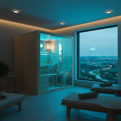 SAUNA FIŃSKA WYSOKOTEMPERATUROWA Z PIECEM KEMI5/HARVIA 6KW 4-5 OSOBOWA 180x160 CM