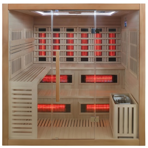 SAUNA KOMBO INFRARED/FIŃSKA HELSI2 Z PIECEM 8kW 5-6 OSOBOWA 200x160 CM 2w1