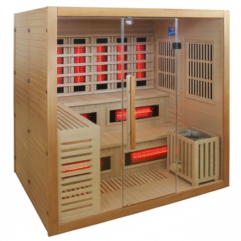 SAUNA KOMBO INFRARED/FIŃSKA HELSI2 Z PIECEM 8kW 5-6 OSOBOWA 200x160 CM 2w1