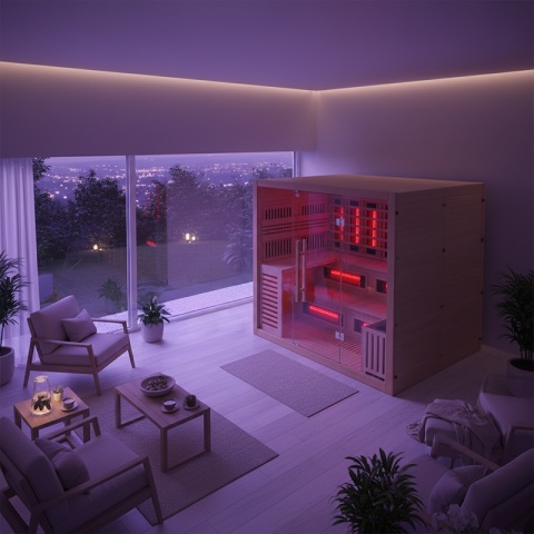 SAUNA KOMBO INFRARED/FIŃSKA HELSI2 Z PIECEM 8kW 5-6 OSOBOWA 200x160 CM 2w1