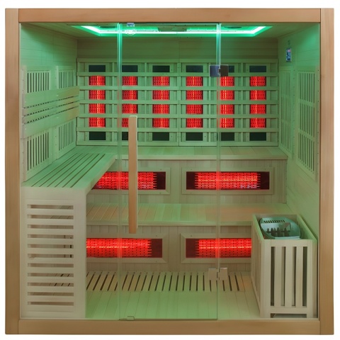 SAUNA KOMBO INFRARED/FIŃSKA HELSI2 Z PIECEM 8kW 5-6 OSOBOWA 200x160 CM 2w1