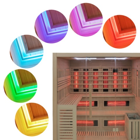 SAUNA KOMBO INFRARED/FIŃSKA HELSI2 Z PIECEM 8kW 5-6 OSOBOWA 200x160 CM 2w1