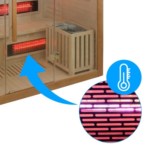 SAUNA KOMBO INFRARED/FIŃSKA HELSI2 Z PIECEM 8kW 5-6 OSOBOWA 200x160 CM 2w1