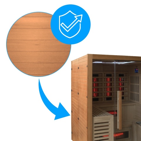 SAUNA KOMBO INFRARED/FIŃSKA HELSI3-NEW Z PIECEM 6kW 3-4 OSOBOWA 160x160 CM 2w1