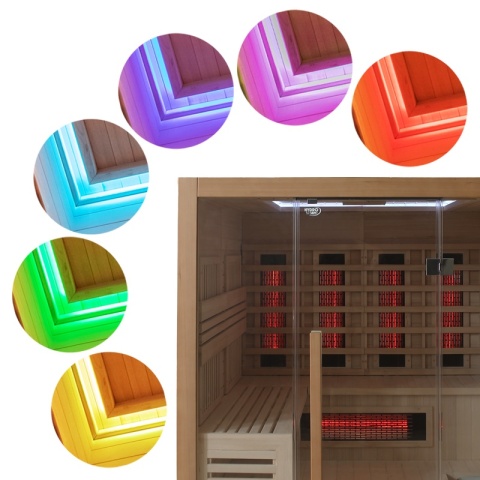 SAUNA KOMBO INFRARED/FIŃSKA HELSI3-NEW Z PIECEM 6kW 3-4 OSOBOWA 160x160 CM 2w1