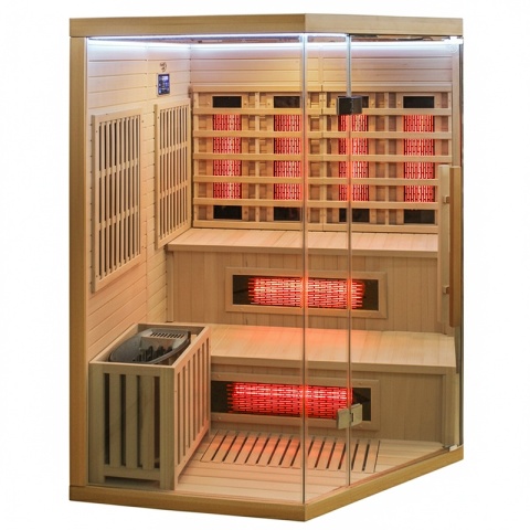 SAUNA KOMBO INFRARED/FIŃSKA MOSS1 Z PIECEM 6kW 4-5 OSOBOWA 150x150 CM 2w1