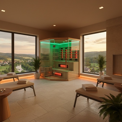 SAUNA KOMBO INFRARED/FIŃSKA MOSS1 Z PIECEM 6kW 4-5 OSOBOWA 150x150 CM 2w1