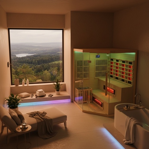 SAUNA KOMBO INFRARED/FIŃSKA MOSS1 Z PIECEM 6kW 4-5 OSOBOWA 150x150 CM 2w1