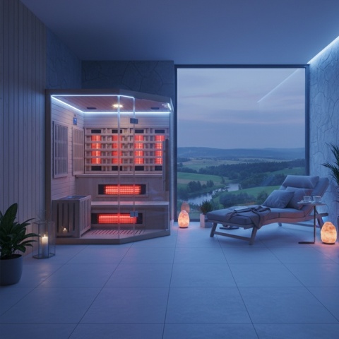 SAUNA KOMBO INFRARED/FIŃSKA MOSS1 Z PIECEM 6kW 4-5 OSOBOWA 150x150 CM 2w1