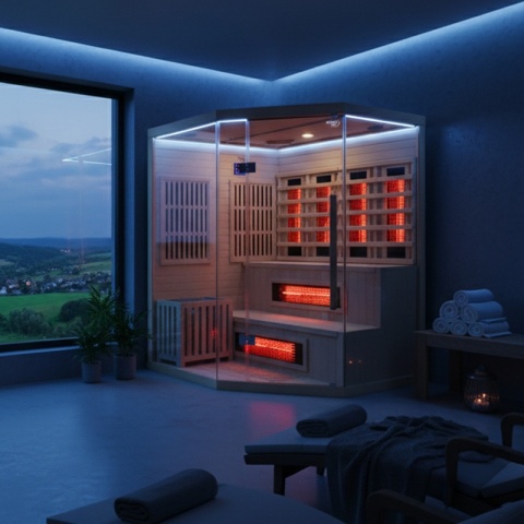 SAUNA KOMBO INFRARED/FIŃSKA MOSS1 Z PIECEM 6kW 4-5 OSOBOWA 150x150 CM 2w1