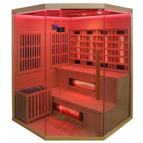 SAUNA KOMBO INFRARED/FIŃSKA MOSS1 Z PIECEM 6kW 4-5 OSOBOWA 150x150 CM 2w1