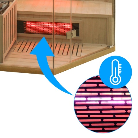 SAUNA KOMBO INFRARED/FIŃSKA MOSS1 Z PIECEM 6kW 4-5 OSOBOWA 150x150 CM 2w1