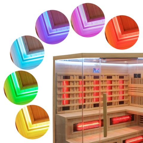 SAUNA KOMBO INFRARED/FIŃSKA MOSS2 Z PIECEM 8kW 5-6 OSOBOWA 200x200 CM 2w1